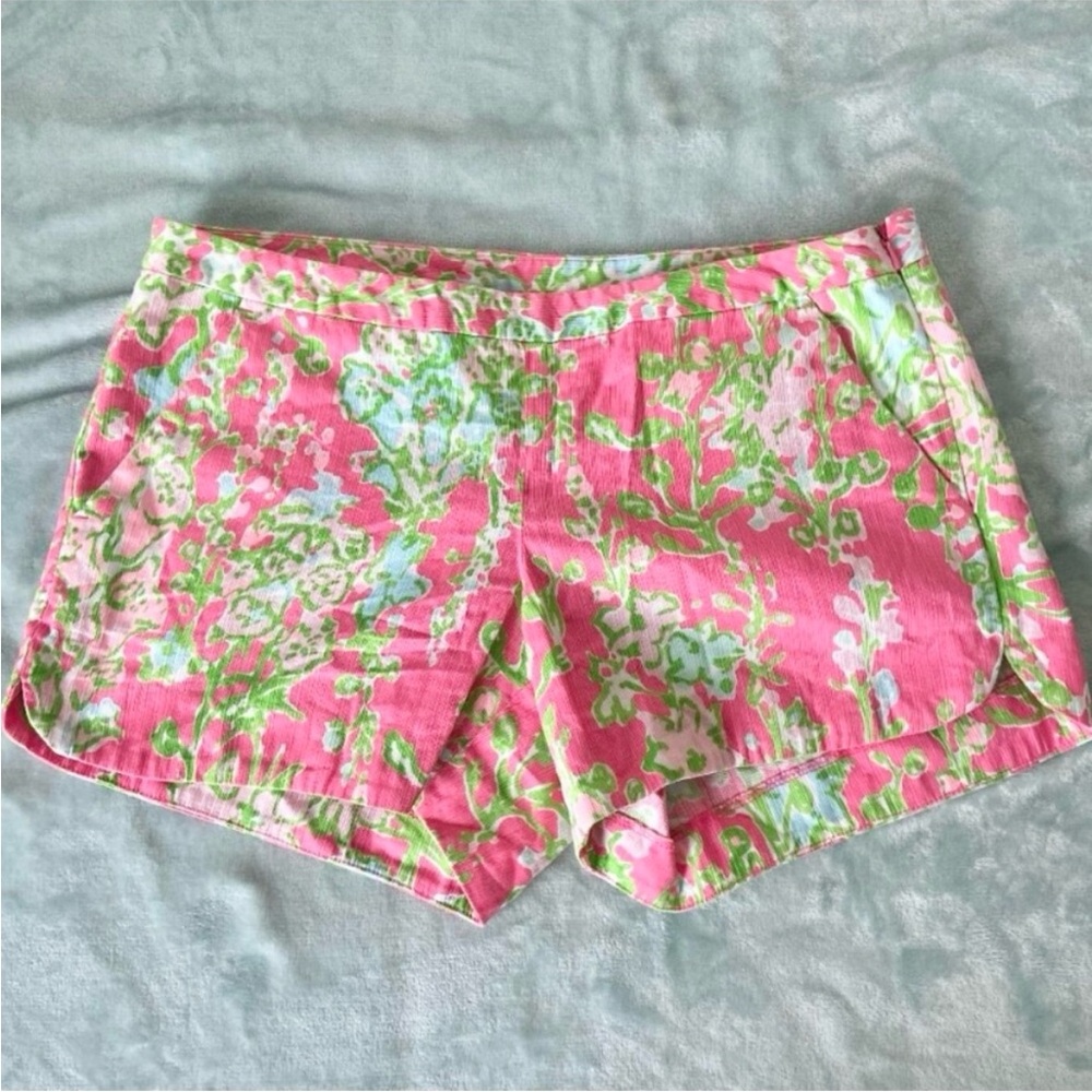 Lilly Pulitzer Adie 4" Shorts Flamingo Pink Southern Charm Women’s Size 2